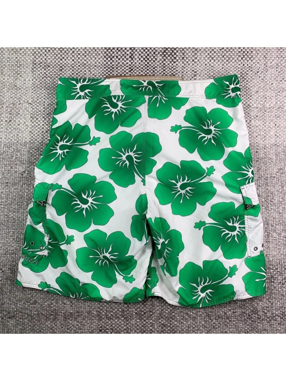 Kirra Men's Green and White Floral Board Shorts